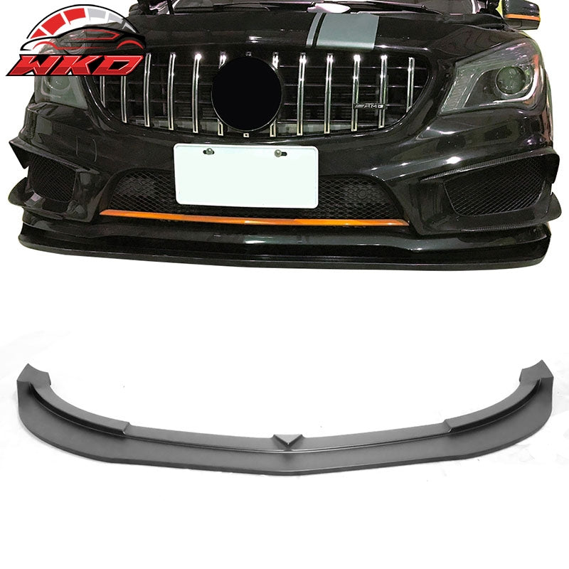 Fits 14-16 Benz C117 CLA Class Revo Style Front Bumper Lip Spoiler Matte Black