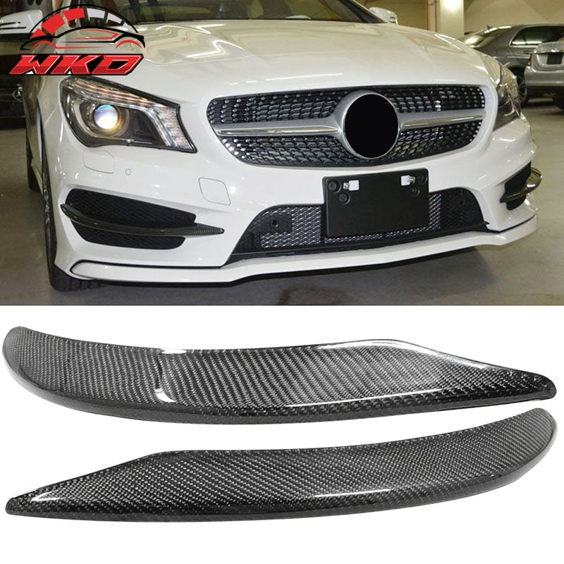 Fit 13-16 Benz C117 W117 CLA-Clas Front Bumper Lip Carbon Fiber