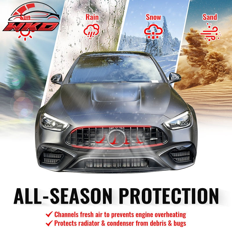 Fits 22-26 Benz C300 C43 AMG W206 GT Style Front Upper Grille Gloss Black ABS