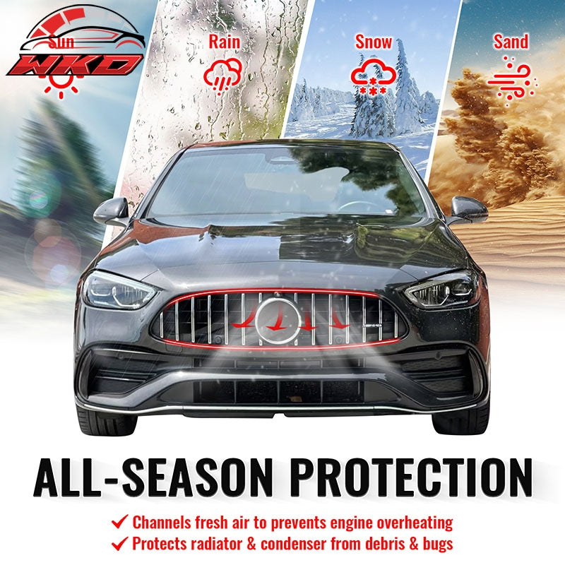Fits 22-26 Benz C300 C43 AMG W206 GT Style Upper Grille Unpainted & Chrome ABS