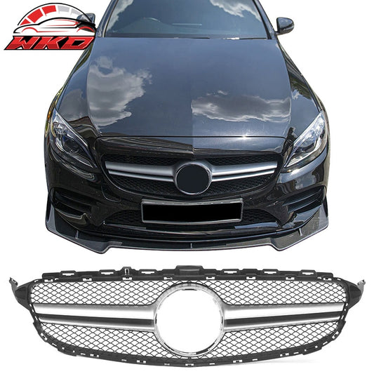 Wholesale For 15-18 Benz C300 C450 AMG W205 C63 Front Upper Grille Primer Black Silver ABS - Wikond Auto