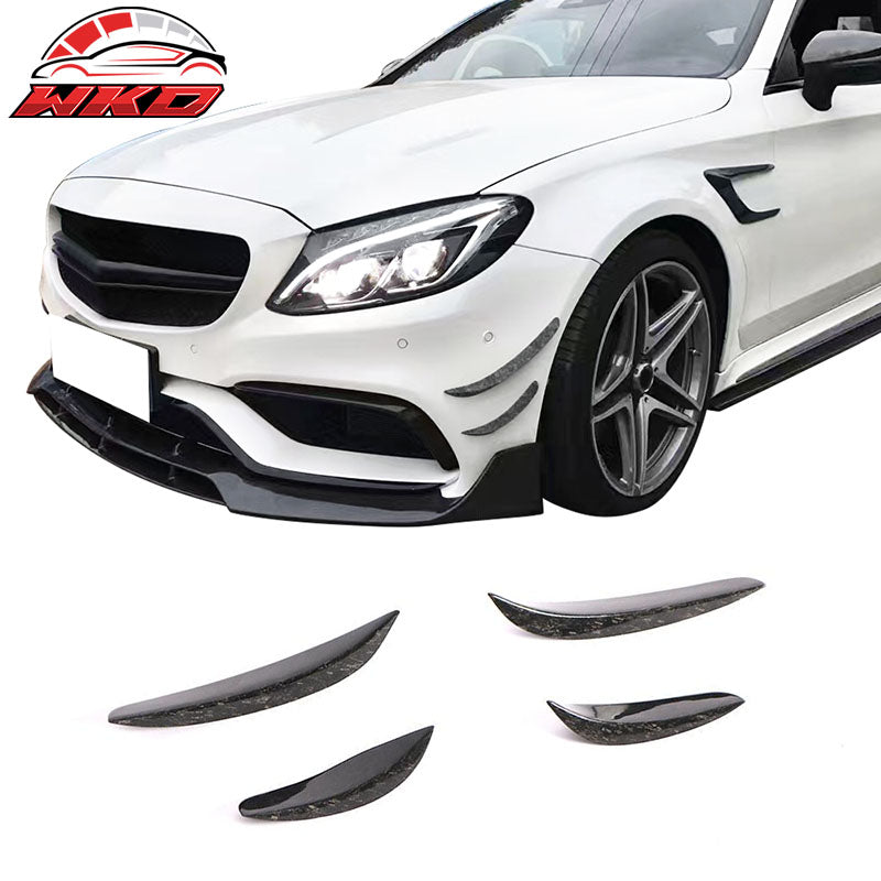 For 15-21 Benz W205 Front Bumper Splitter Forged Carbon Fiber