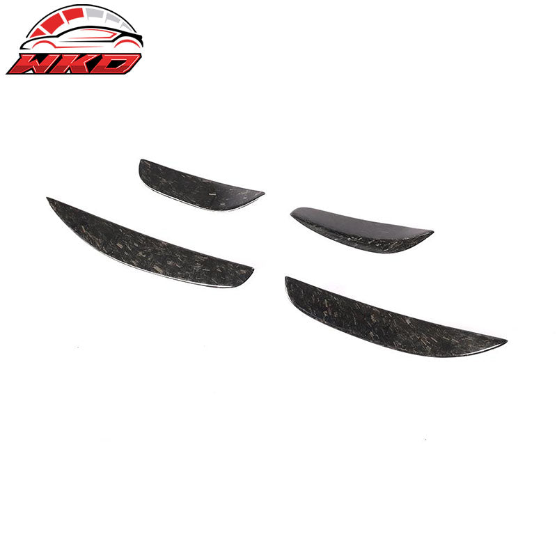 Fits 15-21 Benz C-Class W205 C63 AMG Front Bumper Fins Forged Matte Carbon Fiber