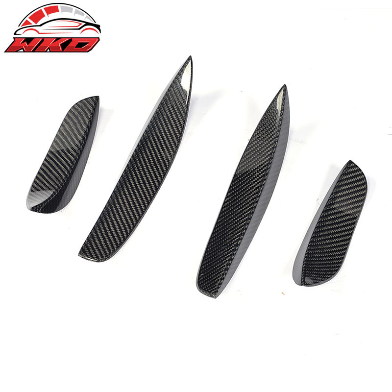 Fits 15-21 Mercedes C-Class W205 C63 AMG Front Bumper Fins Canards Carbon Fiber