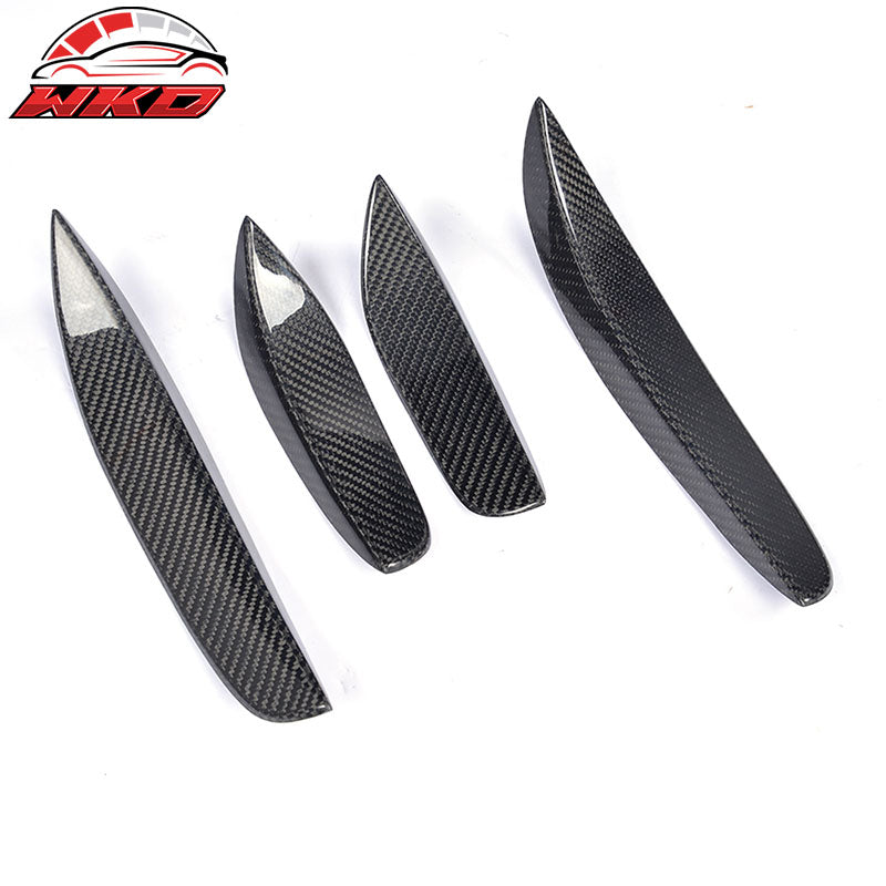Fits 15-21 Mercedes C-Class W205 C63 AMG Front Bumper Fins Canards Carbon Fiber