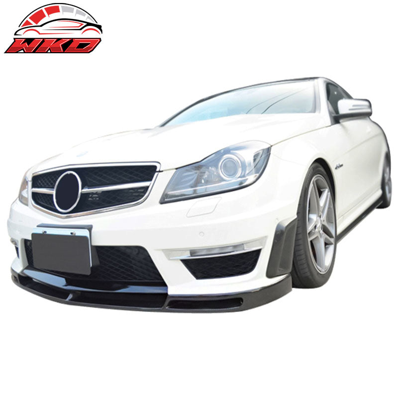 Fits 12-14 Mercedes W204 C63 AMG V Style Front Bumper Lip Carbon Fiber CF