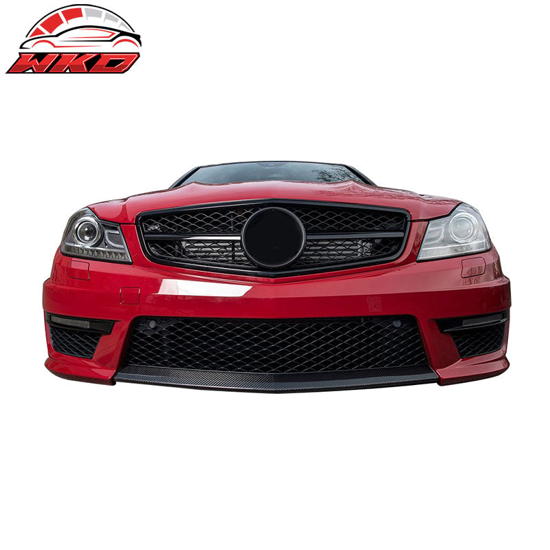 Fits 12-14 Benz W204 C-Class Sedan C63 AMG Only Matte Carbon Fiber OE Front Lip