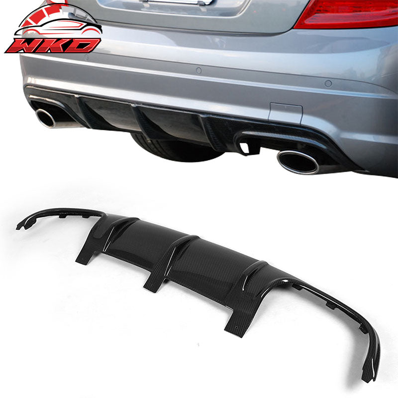 Fits 08-11 Benz C Class W204 C63 OE Style Rear Lip Diffuser Matte Carbon Fiber