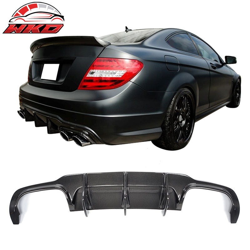 Fits 12-15 Benz W204 C63 AMG Rear Bumper Lip Matte Carbon Fiber
