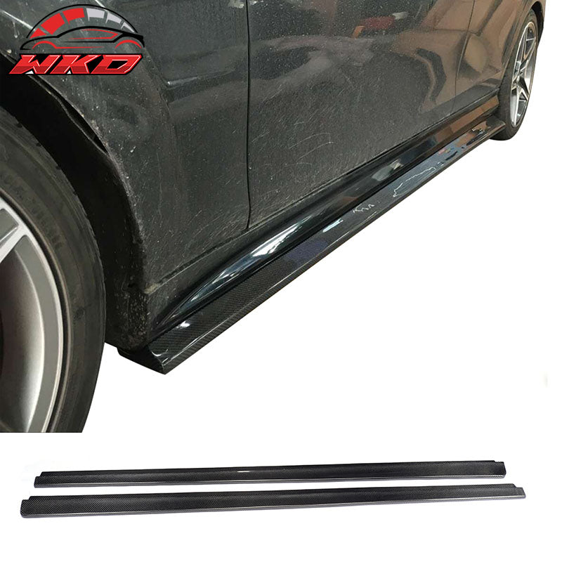 Fits 08-14 Benz C Class W204 C63 Sedan DP Style Side Skirts Matte Carbon Fiber