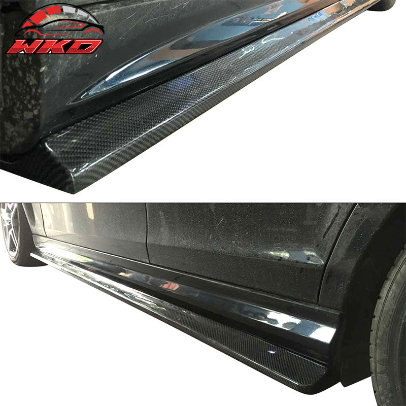 Fits 08-14 Benz C Class W204 C63 Sedan DP Style Side Skirts Matte Carbon Fiber