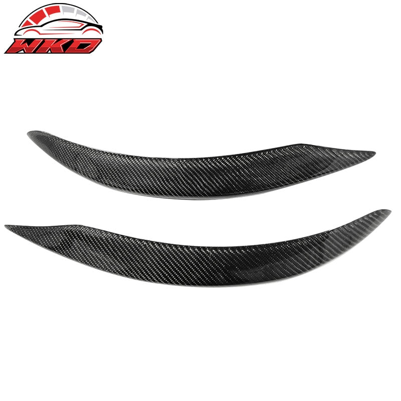 Fits 13-16 Benz CLA C117 Front Bumper Lip Overlays Winglets - Matte Carbon Fiber