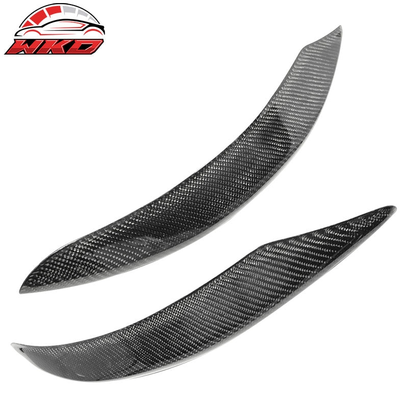 Fits 13-16 Benz CLA C117 Front Bumper Lip Overlays Winglets - Matte Carbon Fiber
