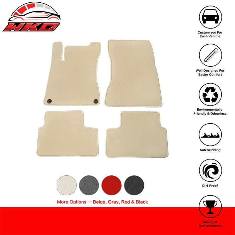 Fits 20-25 Benz C118 CLA-Class Front Rear Floor Mats Carpets Liner Nylon Beige