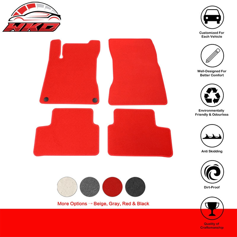 Fits 20-25 Benz C118 CLA-Class Car Front Rear Floor Mats Carpets Liner Nylon Red