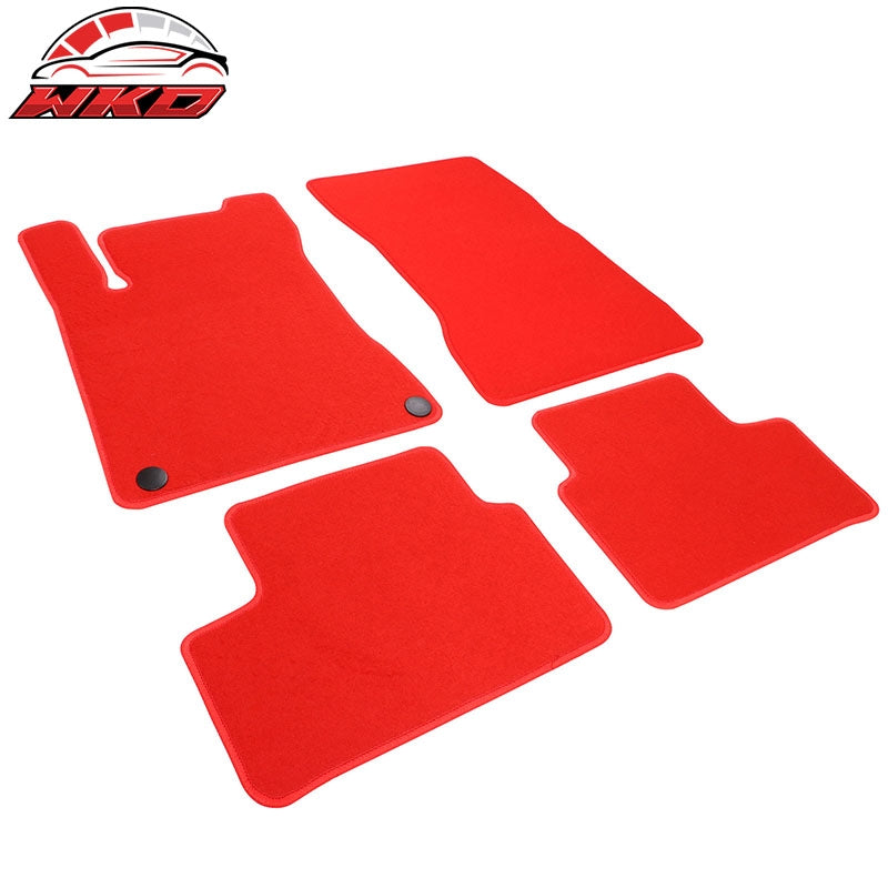 Fits 20-25 Benz C118 CLA-Class Car Front Rear Floor Mats Carpets Liner Nylon Red