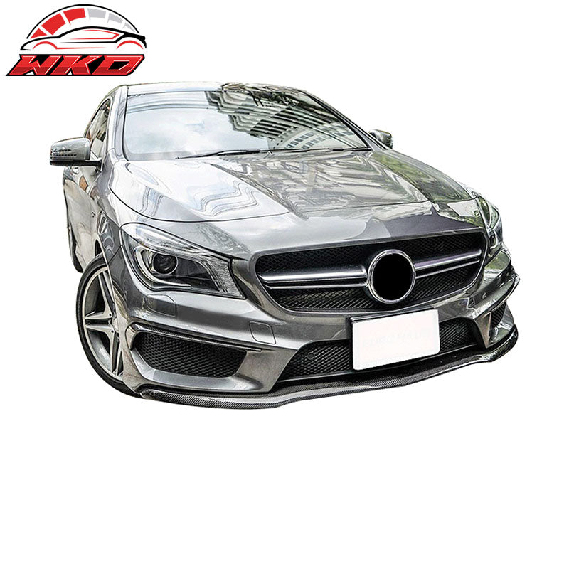 Fits 14-16 Mercedes C117 CLA-Class CLA45 AMG Front Bumper Lip Matte Carbon Fiber