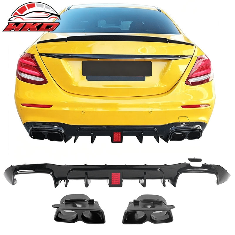 Wholesale 17-23 Benz E-Class E300 E400 Brabus Gloss Black Rear Diffuser Exhaust Tip