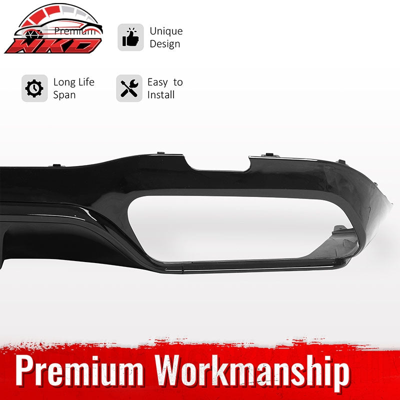 For 17-23 Benz E-Class E300 E400 E53 Style Gloss Black Rear Diffuser Exhaust Tip