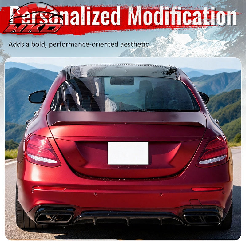 For 17-23 Benz E-Class E300 E400 E63 Style Gloss Black Rear Diffuser Exhaust Tip