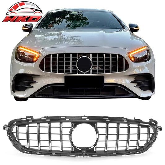 Wholesale 21-23 Benz E-Class E350 E450 GT Style Front Grille Unpainted & Chrome ABS - Wikond Auto