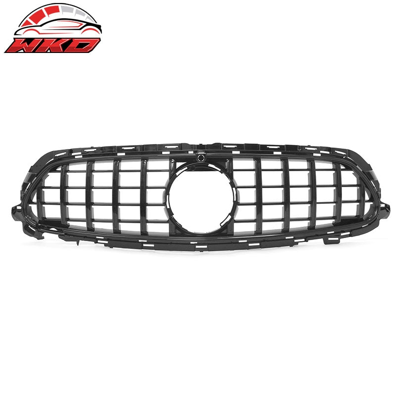 Fits 21-23 Benz E-Class E350 E450 GT Style Front Upper Grille Gloss Black ABS