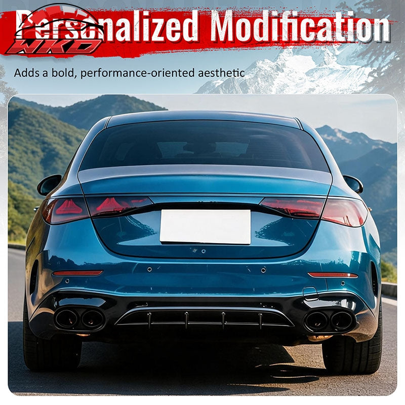 For 24-26 Benz E-Class E350 E450 Sedan W214 E53 Style Rear Diffuser Exhaust Tips