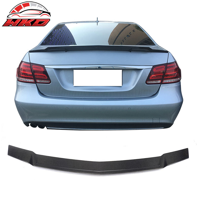 Fits 10-16 Benz E-Class W212 Sedan Renntech Trunk Spoiler Lip Matte Carbon Fiber