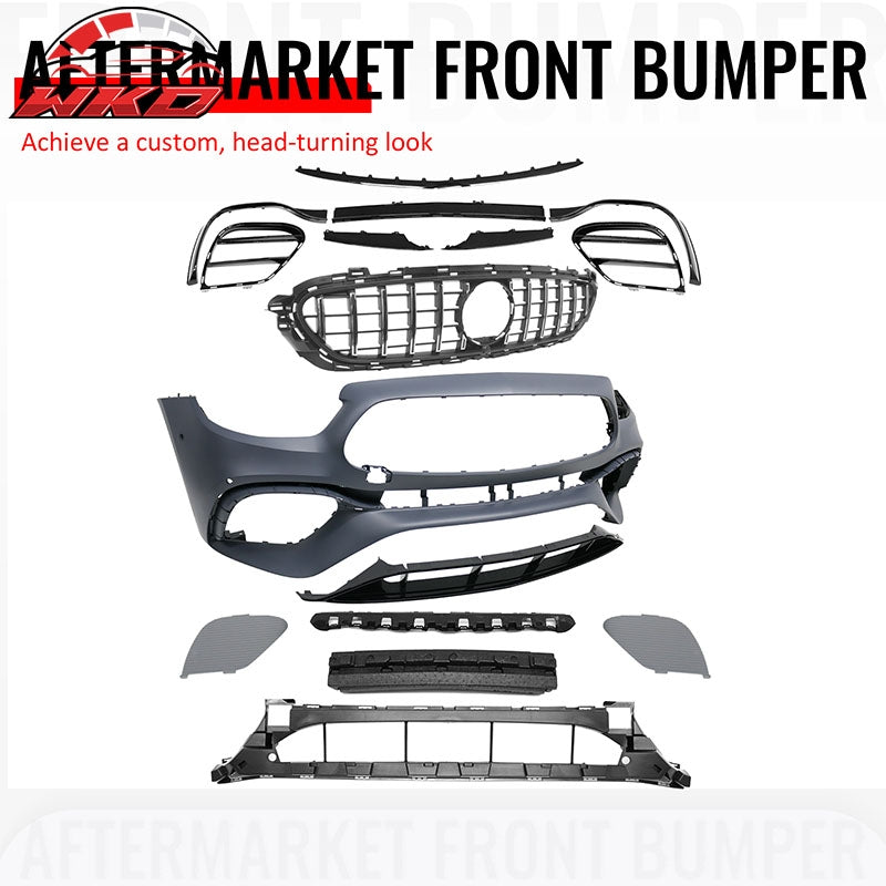 For 2021¨C2023 Benz E-Class W213 E63 Front Bumper Cover Kit W/ Chrome Trim Grille