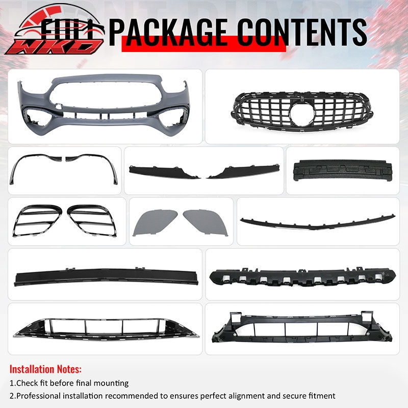 Wholesale For 2021¨C2023 Benz E-Class W213 E63 Front Bumper Cover Kit W/ Gloss Black Grille - Wikond Auto