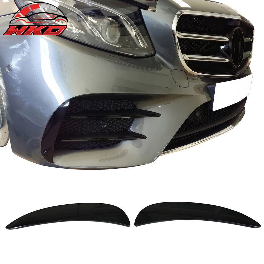 Fits 17-23 Benz W213 E Class Sedan AMG Style Front Vent Flaps Painted #040 Black