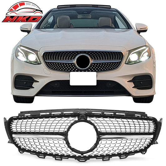 Wholesale 17-20 Benz E350 E400 E450 Diamond Style Upper Grille Gloss Black Chrome ABS - Wikond Auto