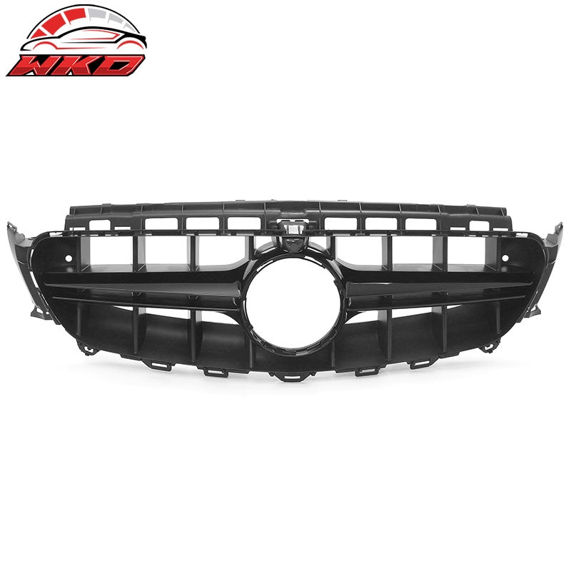 Fits 17-20 Benz E350 E450 E43 W213 E63 Style Front Grille Gloss Black Trim PP