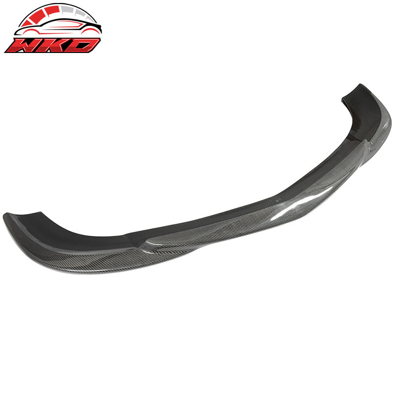 Fits 12-14 C-class W204 LCI GH Matte Black Carbon Fiber Front Bumper Lip Spoiler
