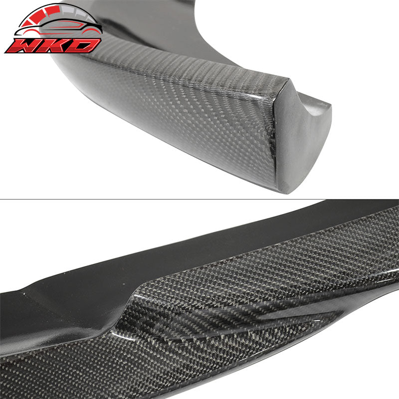 Fits 12-14 C-class W204 LCI GH Matte Black Carbon Fiber Front Bumper Lip Spoiler