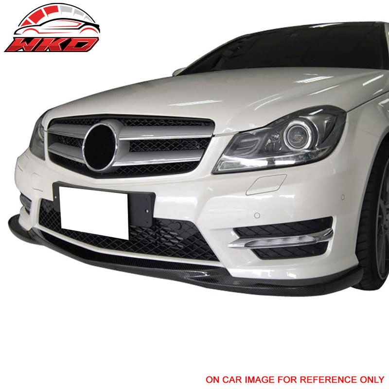 Fits 12-14 W204 4Dr Sedan Godhand Style Front Bumper Lip Spoiler Matte Black FRP