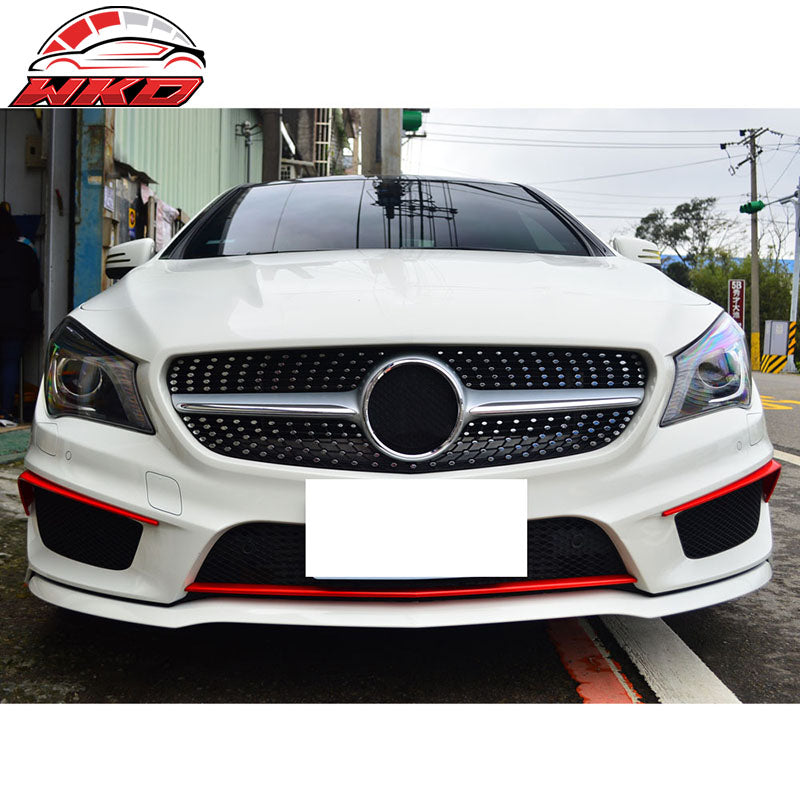 Fits 14-18 Benz C117 CLA Class AMG OE Front Bumper Splitter ABS Flap Trim