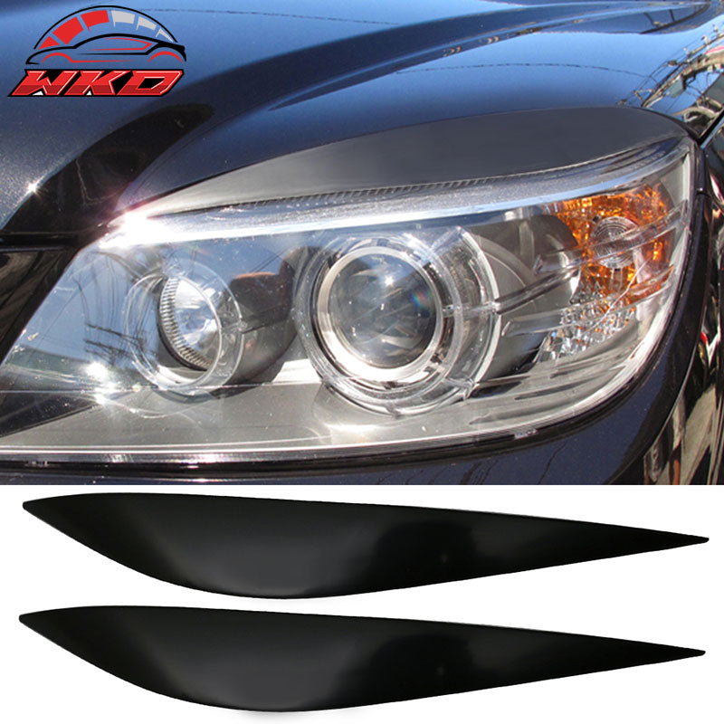 Fits 08-11 Benz C Class W204 Unpainted Front Headlight Eyebrow Eyelid Cover Pair