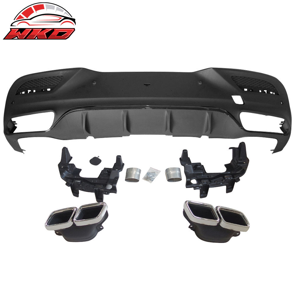 Fits 16-19 Benz GLE43 GLE63 AMG Rear Bumper Lip Spoiler Unpainted Black PP