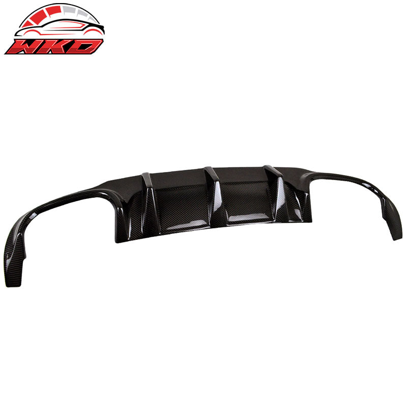 Fits 12-14 C Class W204 LCI Sport Rear Bumper Diffuser Lip Matte Carbon Fiber