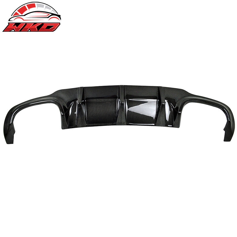 Fits 12-14 C Class W204 LCI Sport Rear Bumper Diffuser Lip Matte Carbon Fiber