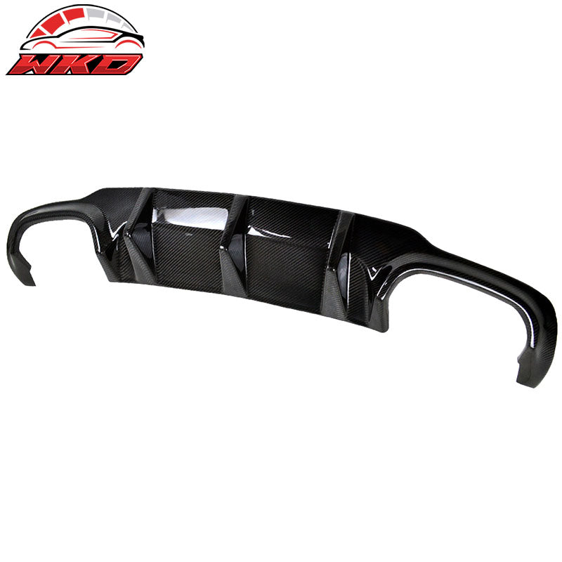 Fits 12-14 C Class W204 LCI Sport Rear Bumper Diffuser Lip Matte Carbon Fiber