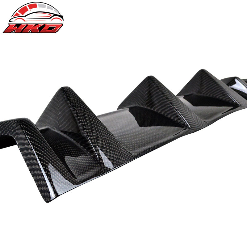 Fits 12-14 C Class W204 LCI Sport Rear Bumper Diffuser Lip Matte Carbon Fiber