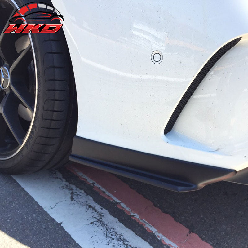 Fits 14-18 C117 CLA Class IKON Style Painted Matte Black Rear Bumper Splitter