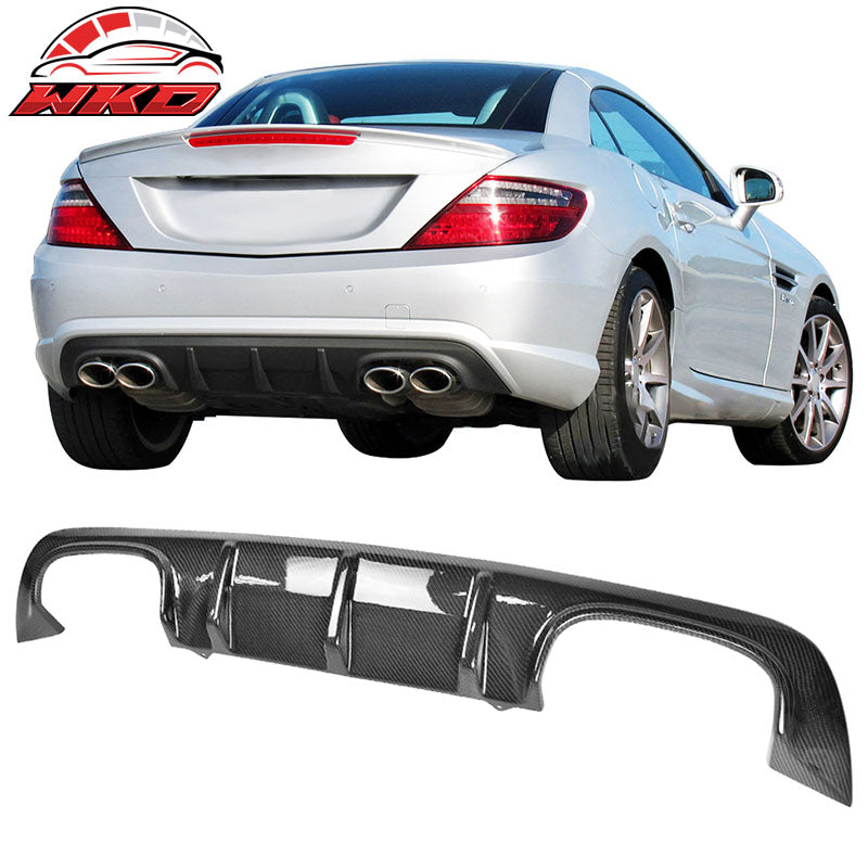 Fits 11-16 Benz R172 SLK Class Rear Lip Diffuser Carbon Fiber CF