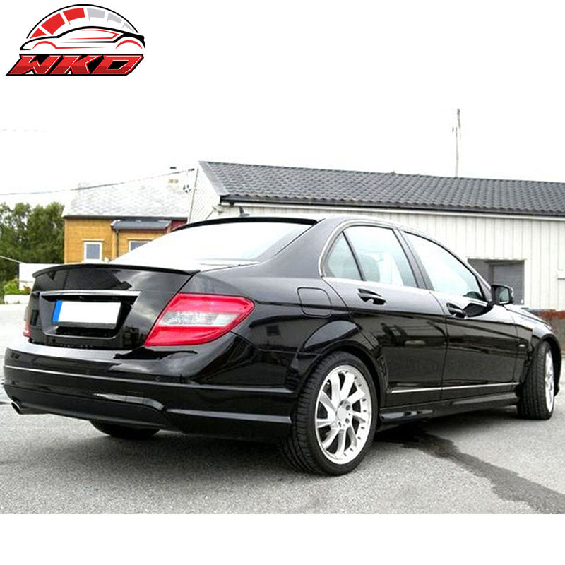 Fits 08-14 Benz C-Class W204 C204 Sedan OE Style Matte Black Rear Roof Spoiler