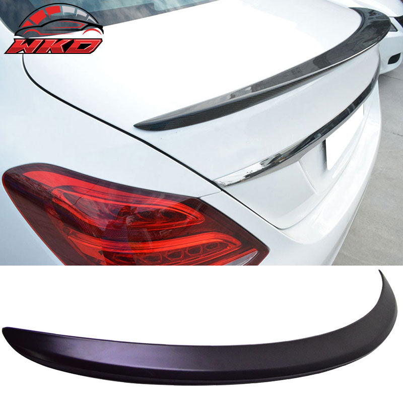 Fits 15-21 Benz W205 C Class Sedan AMG Style Rear Trunk Spoiler Lip Unpainted