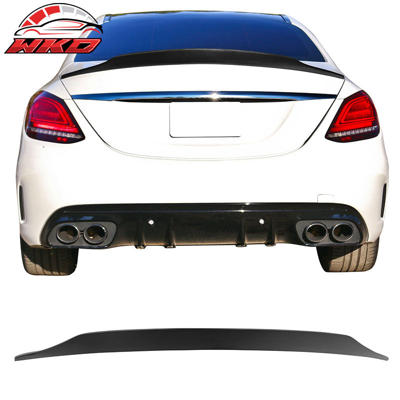 Rear Trunk Spoiler Fits 15-21 Benz W205 C Class Sedan PSM Style ABS Unpainted