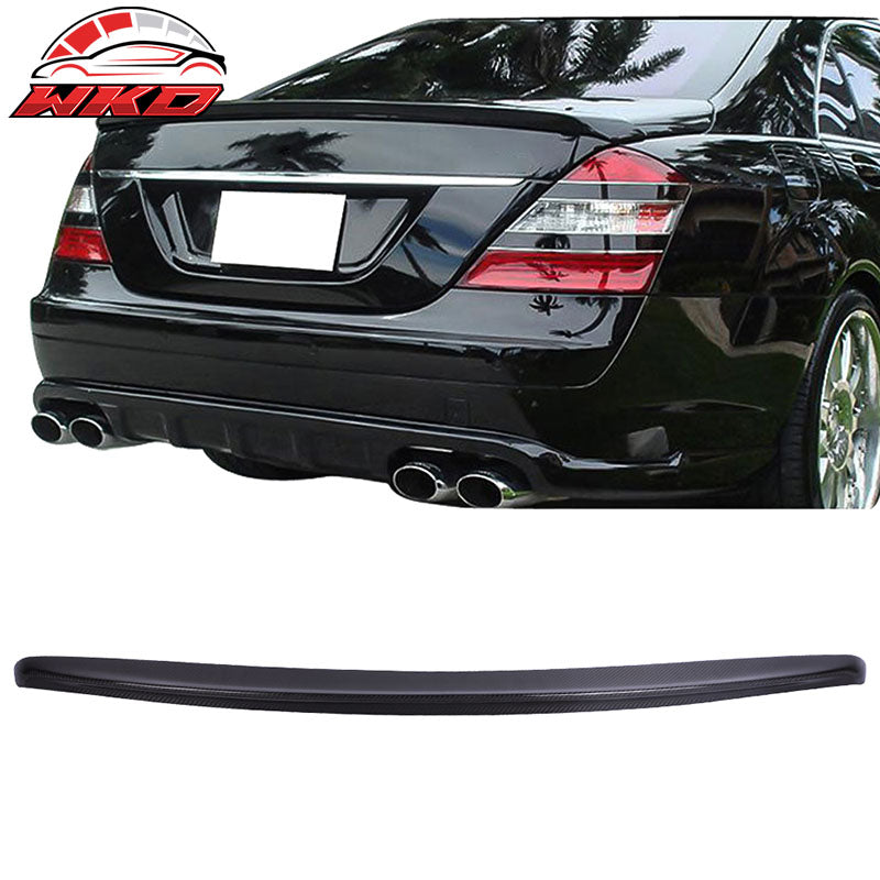 For 07-13 Benz W221 S-Class AMG Style Rear Trunk Spoiler Wing Matte Carbon Fiber