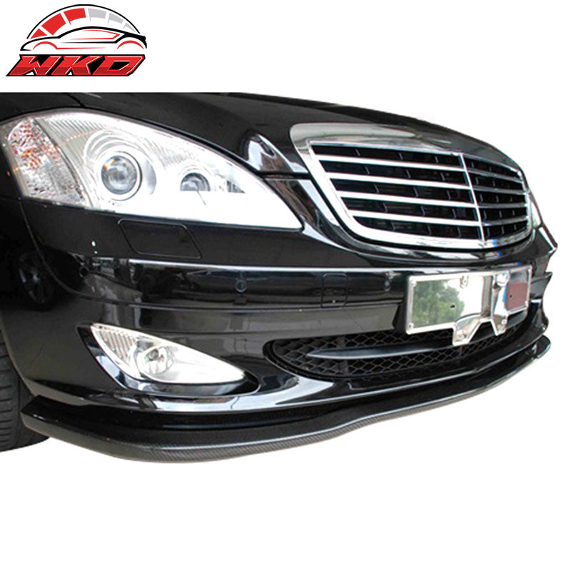 Fits 07-09 Benz W221 S-Class CS Front Bumper Lip Carbon Fiber CF